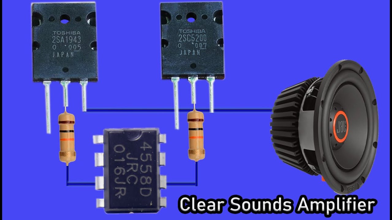 How to make Super Bass Clear Sounds Amplifier C5200 and A1943 Transistors With 4558 IC / KH Creative