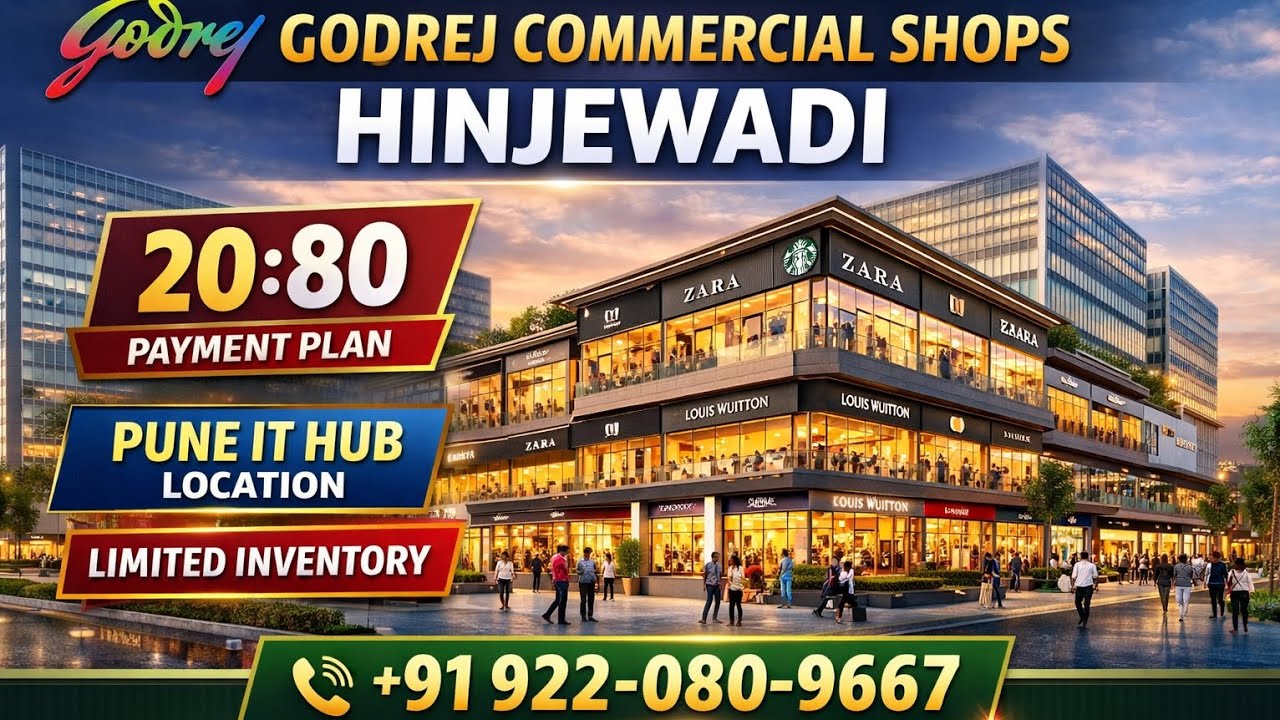 Godrej Commercial Shops Hinjewadi Phase 3 Pune | 20:80 Payment Plan | Full Site Tour #commercial