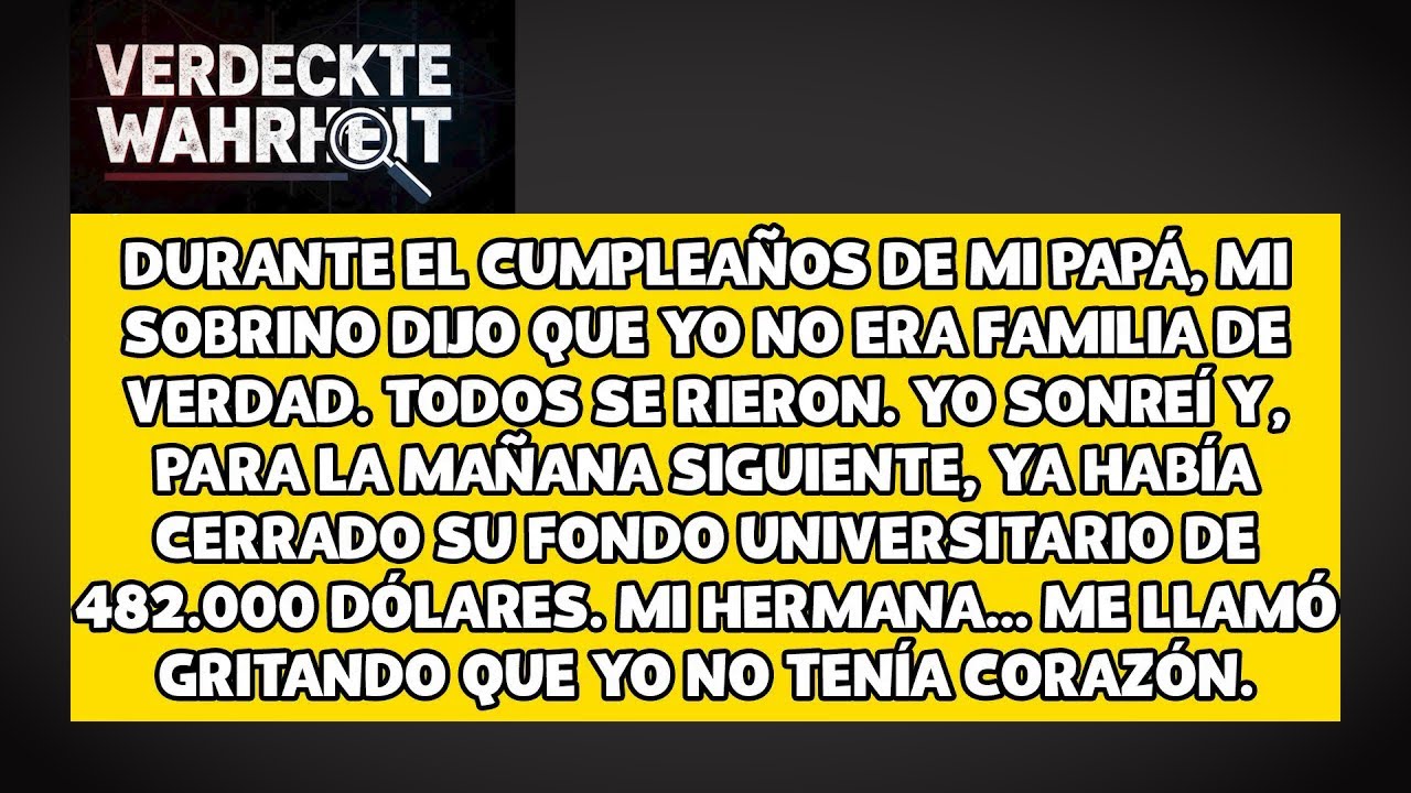 Mi sobrino me llamó 'no familia' en la fiesta — A la mañana, su fondo de $482K desapareció