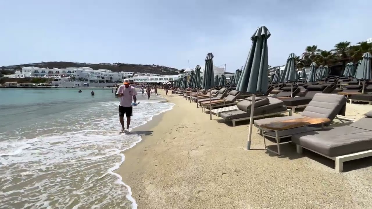 GREECE Beach walk | Mykonos,Greece | Plato&rsquo;s Gialos