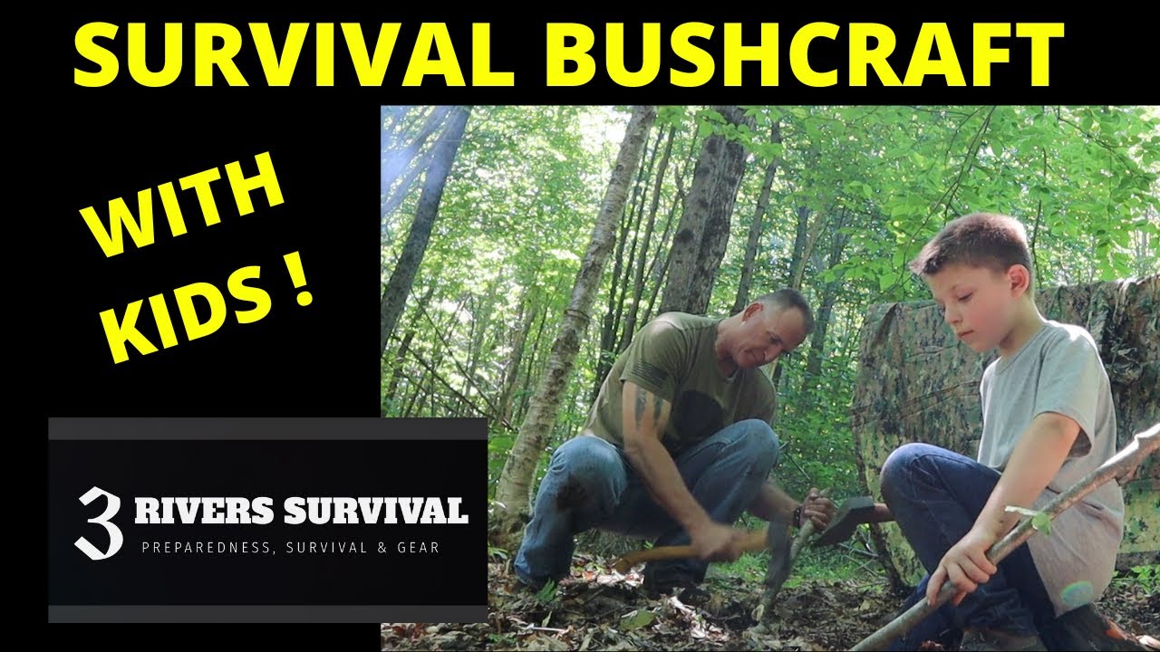 Survival Bushcraft Camping with Kids