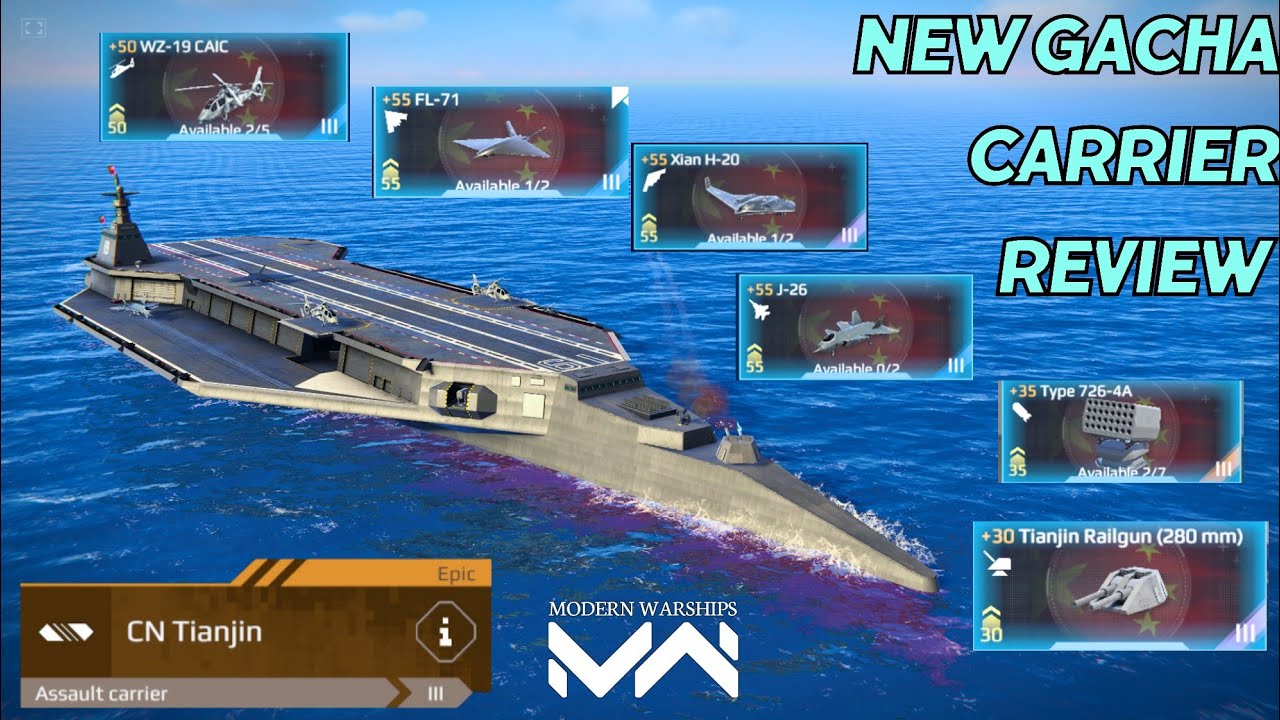 CN Tianjin - New Gacha Assault Carrier Review & Gameplay | Modern Warships