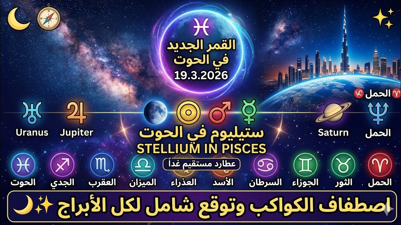 #ولادة #القمر في #برج #الحوت ▶️  19 آذار #مارس #2026 وتأثيرها على كل الابراج ❓❓❓