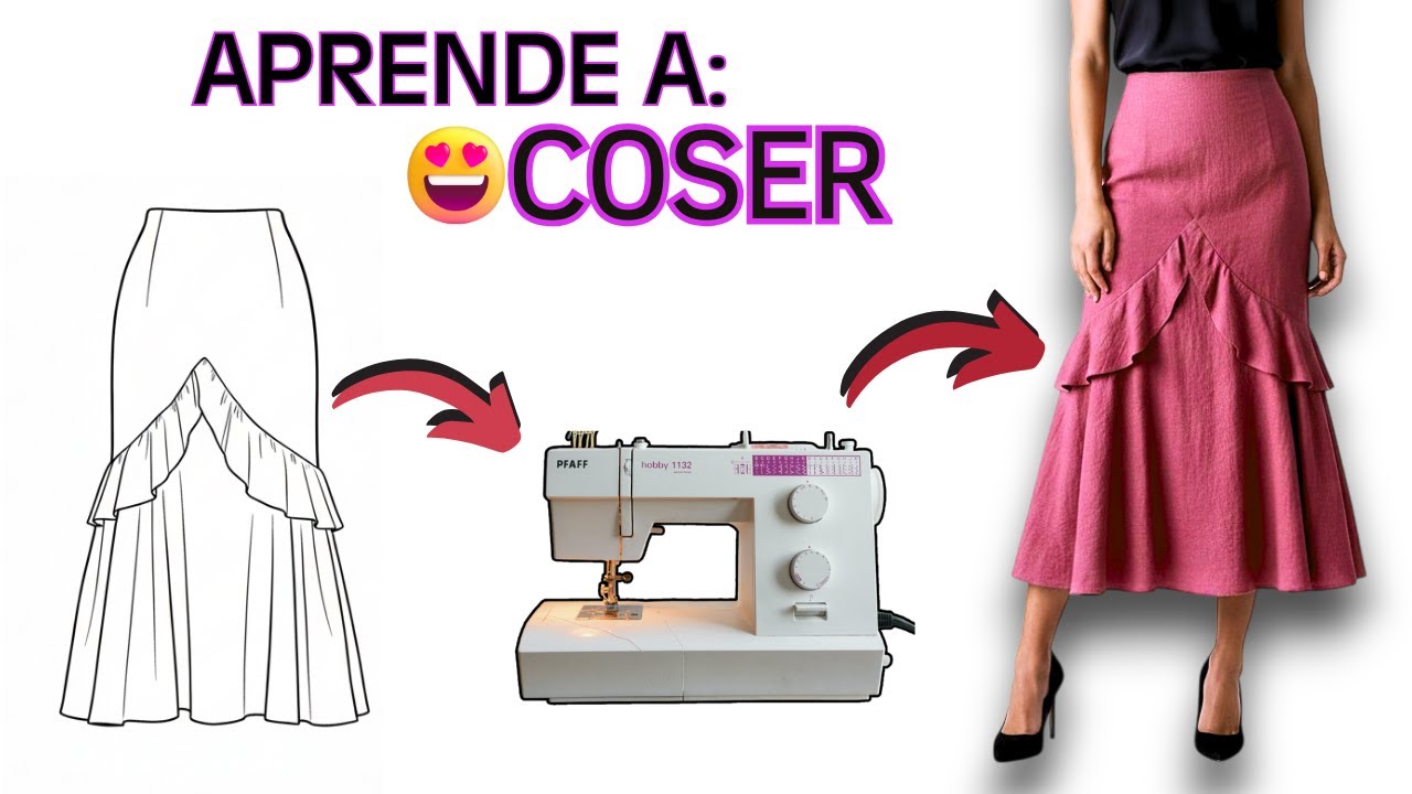 🔴Cómo COSER😀 una hermosa falda? #saia #costura #confección