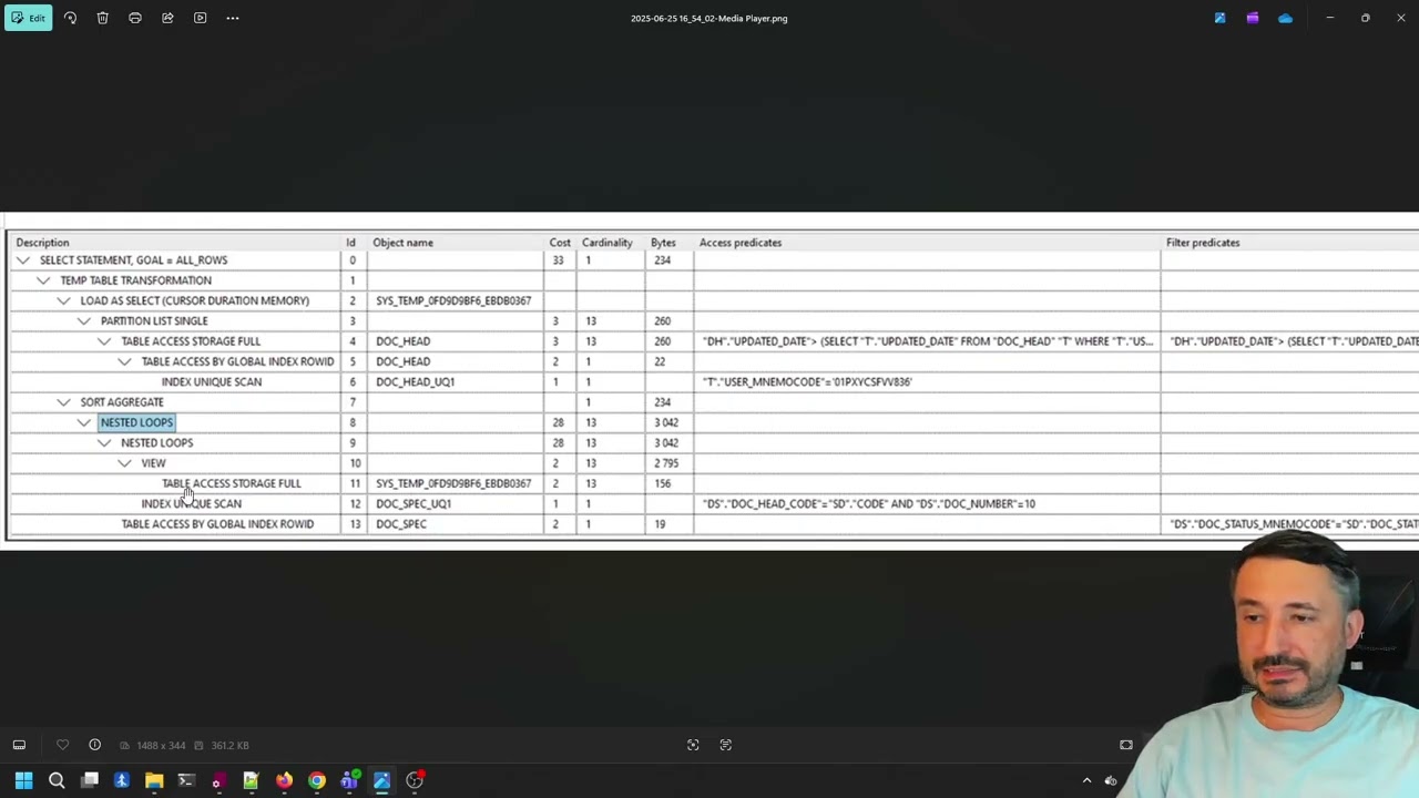 Чтение плана запроса с собеседования в Спортмастер на позицию Oracle Developer