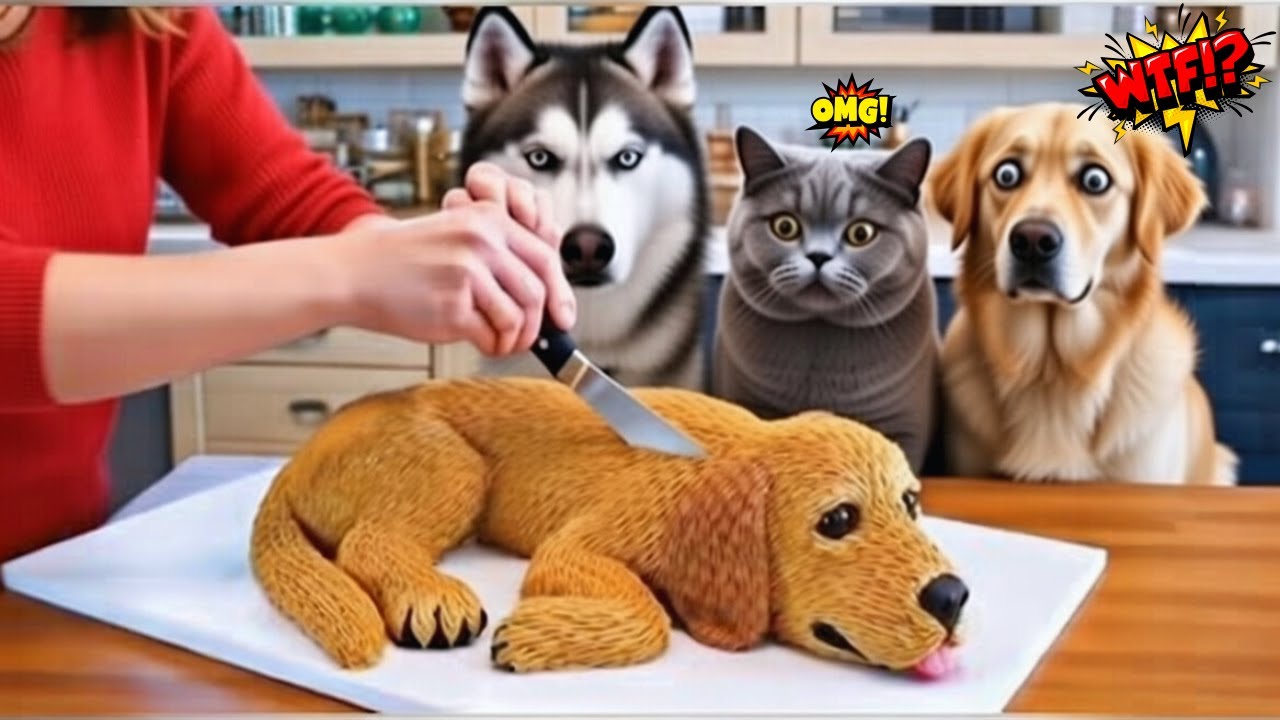 🐈‍⬛🍰Funny Cat and Dog Reactions to Cutting Cake🤣 | Hilarious Pet Fake Cake PRANK Compilation#funny