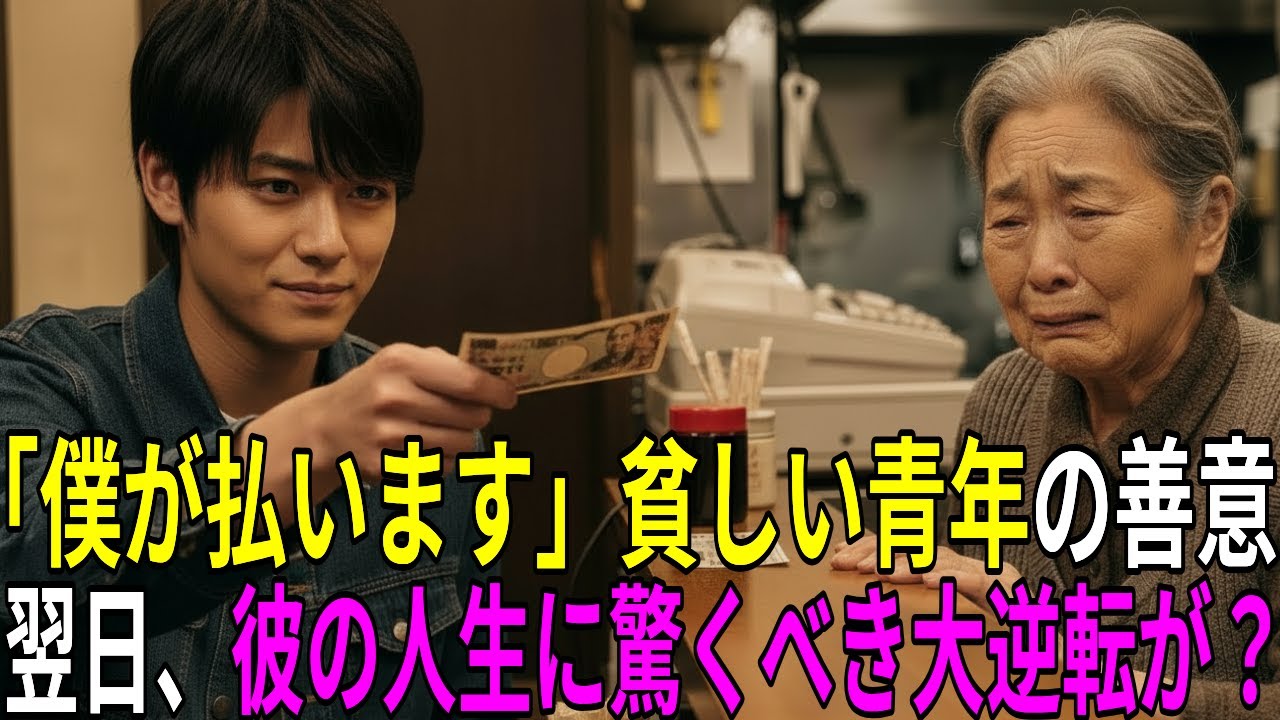「あのおばあさんの食事代、僕が払います」貧しい青年の善意の代償。翌日から彼の人生に起こった“奇跡のような出来事”とは？【涙腺崩壊】