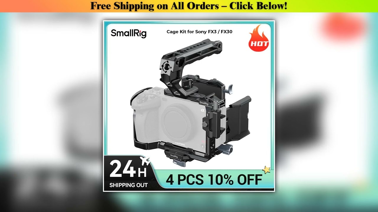 SmallRig FX3 / FX30 Camera Cage Kit for Sony FX3 / FX30 with Top Handle V-mount Battery Mount