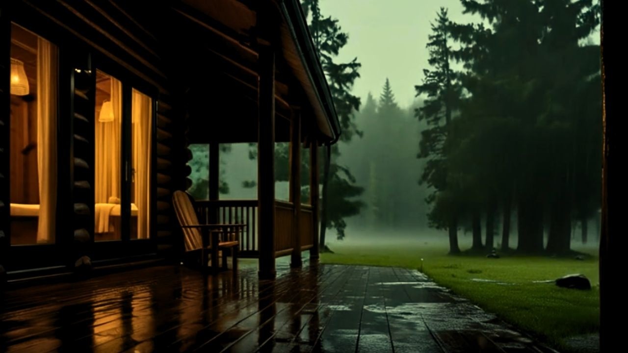 Gentle Rain on a Hidden Woods Log Cabin 🌧️🌲 | Soothing Sleep Sounds, ASMR