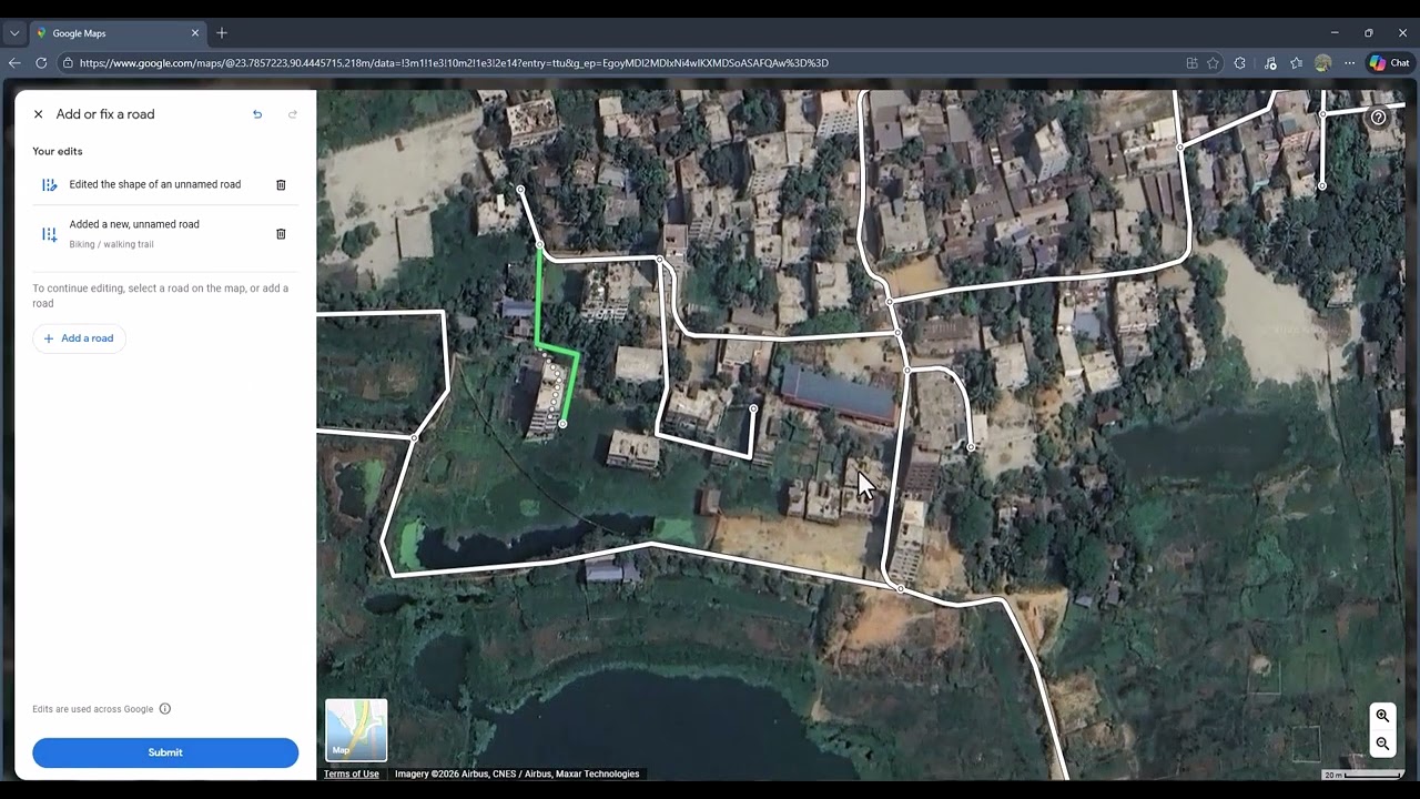 Adding, Editing or Removing Roads in Google Map on Desktop