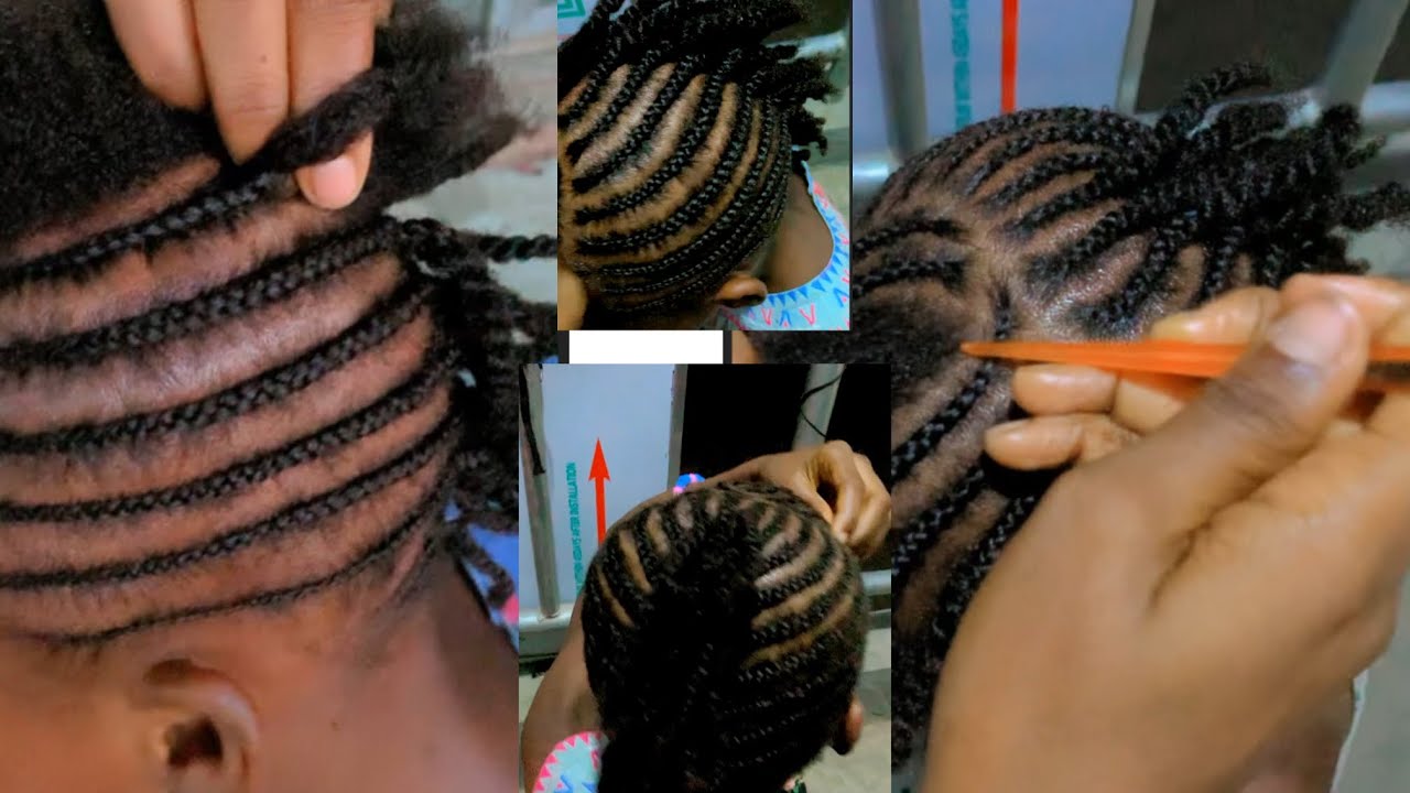 Beautiful Cornrows Hairstyle for your daughter 2026 /Made with her short hair 😳  