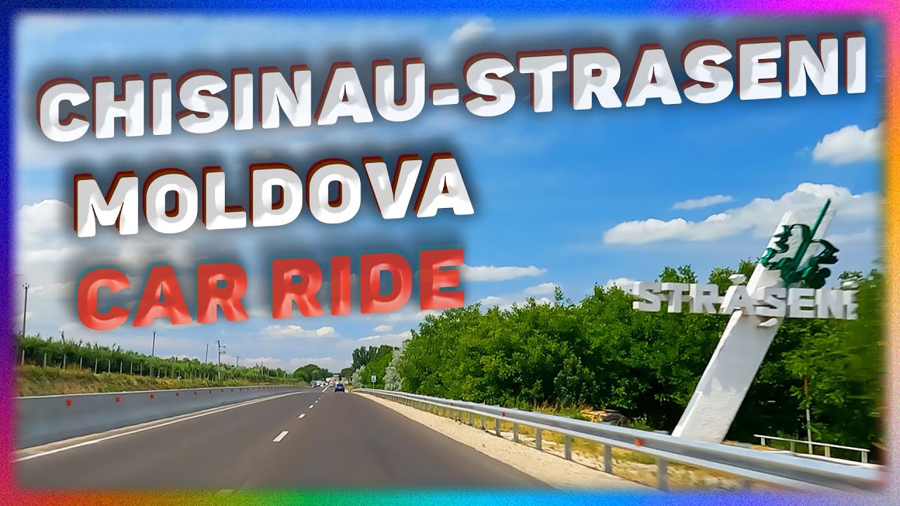 From The City Of Chisinau To The Town Of Straseni. Car Ride. Republica Moldova. Dance music