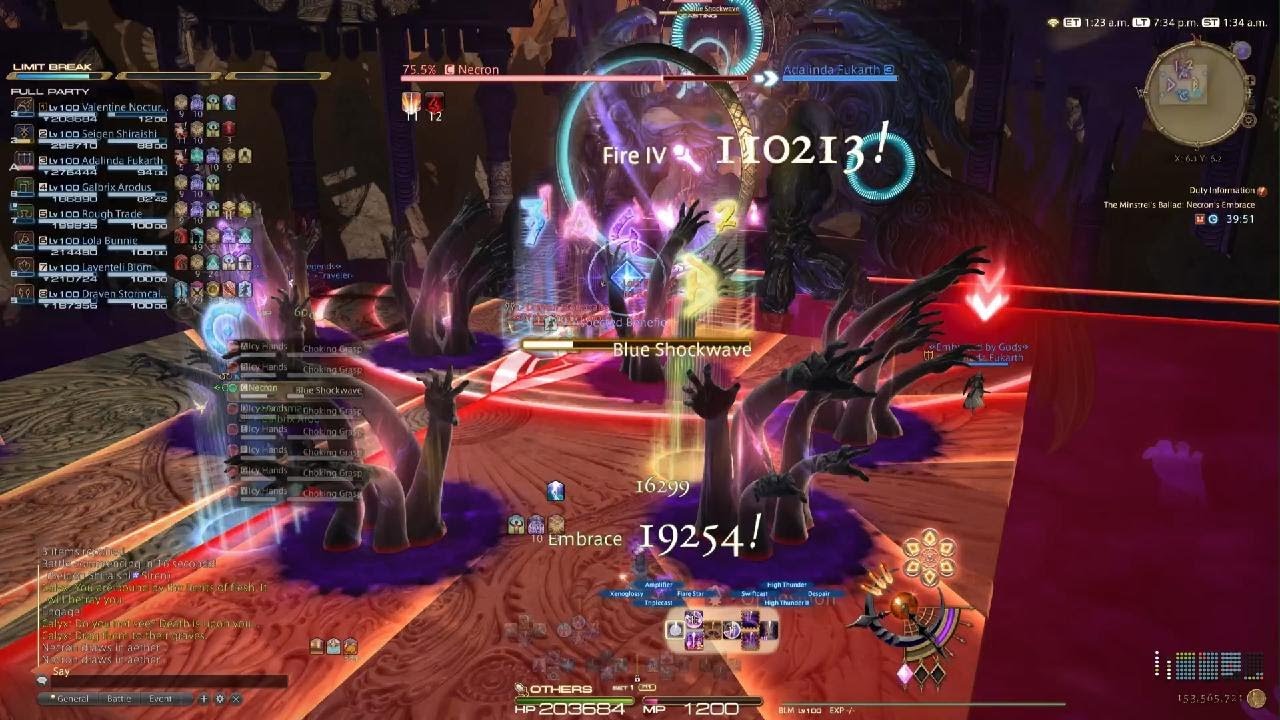 FFXIV BLM CRT Build EX5 Necron 1st Clear PS5 Hector Guide
