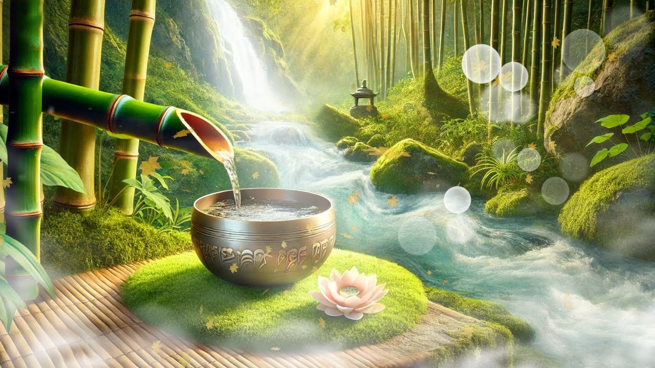🌸Healing Sounds of Tibetan Singing Bowls & Bamboo Water 🌿