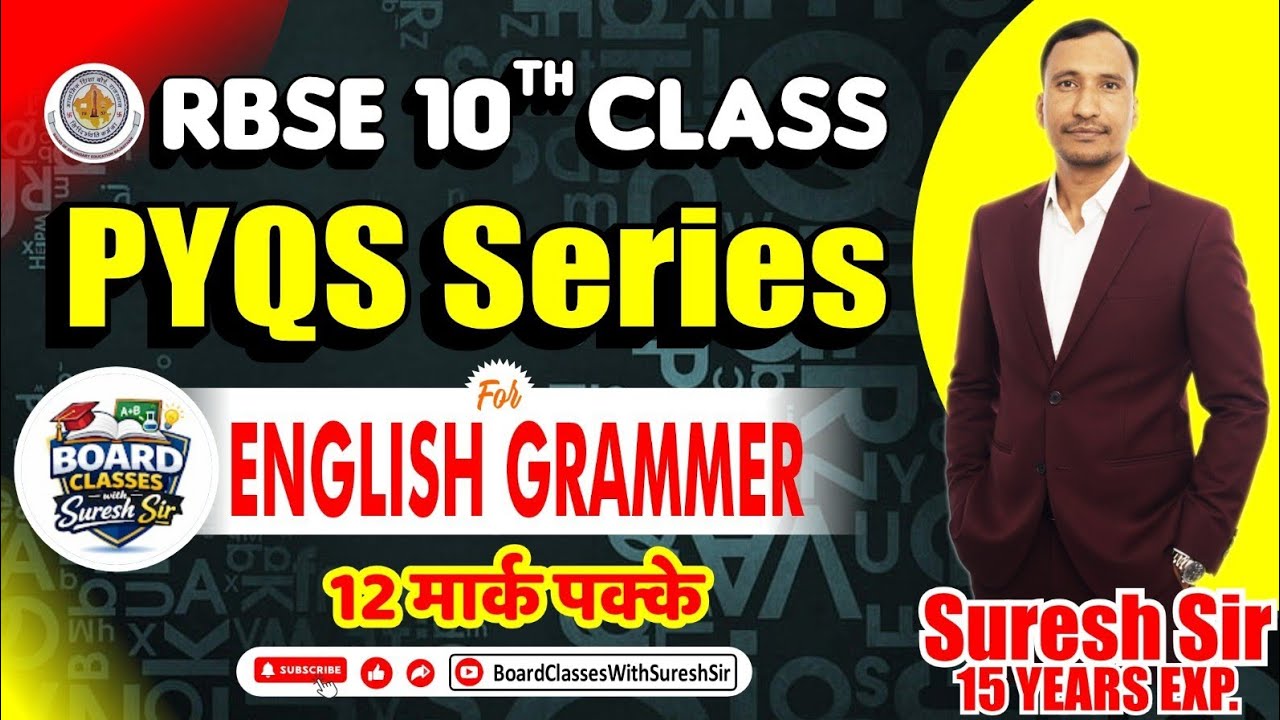 RBSE Class 10th English Grammar PYQS Indirect Speech.