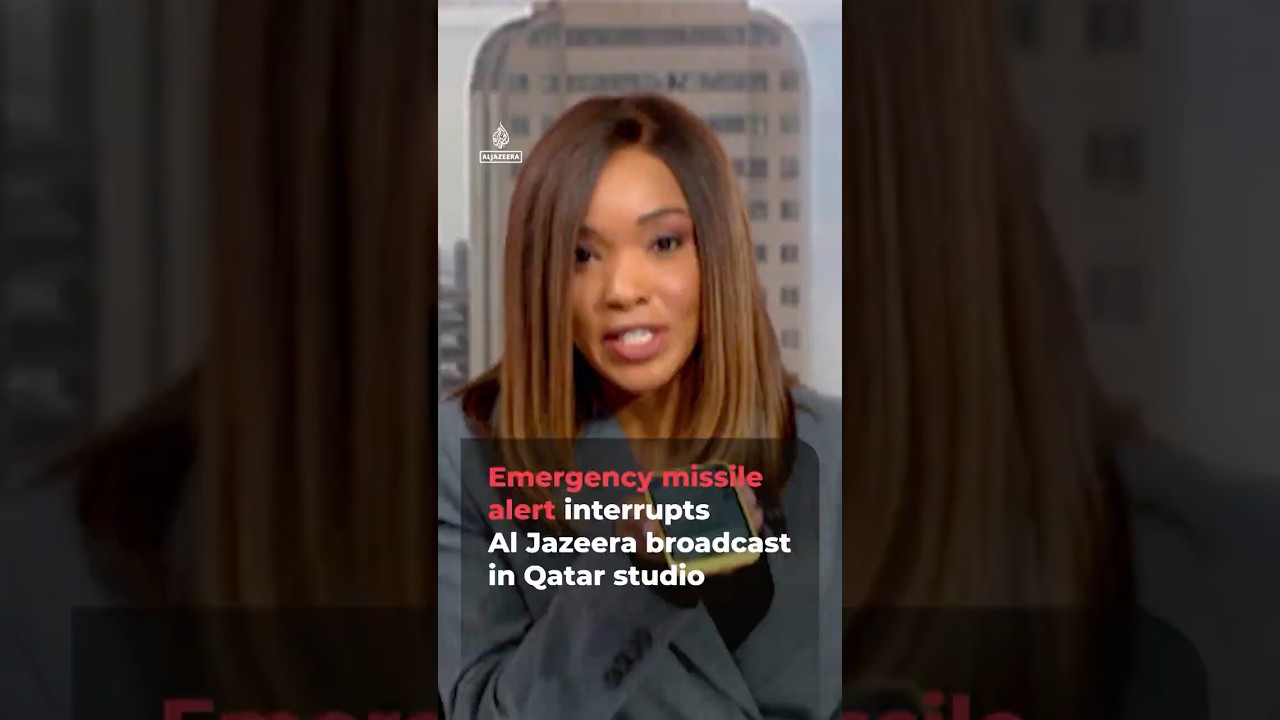 Emergency alert interrupts Al Jazeera broadcast before attack in Qatar | AJ #shorts