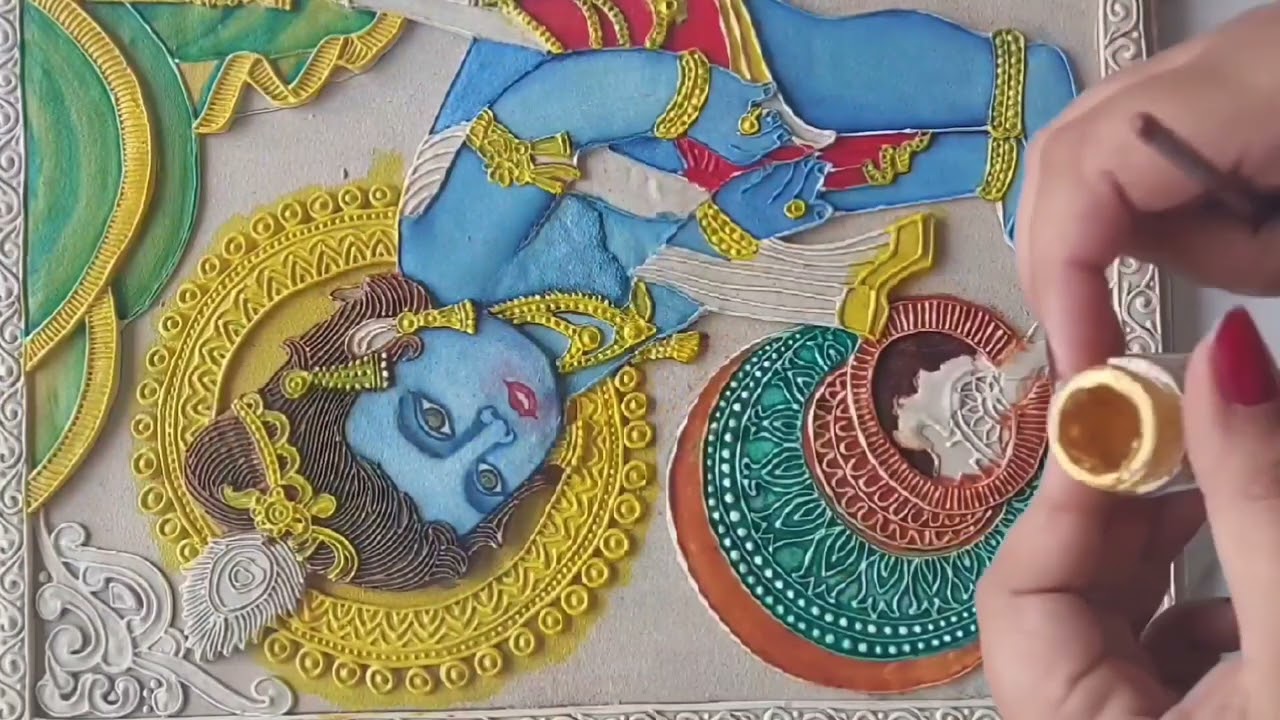 Krishna relief painting (part-5)step by step tutorial| oil painting for biggners |श्री कृष्ण