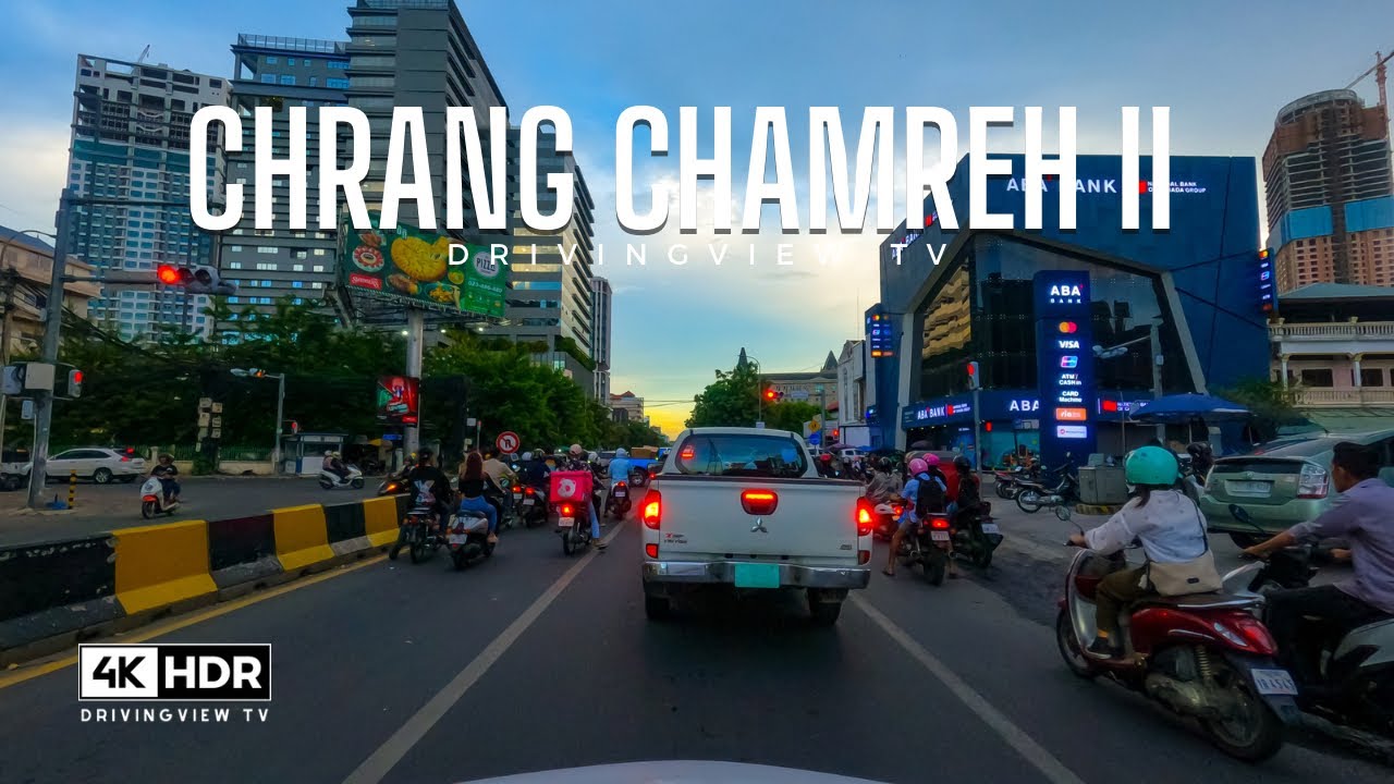 Driving Chrang Chamreh2 Downtown 4k HDR | Phnom penh,Cambodia