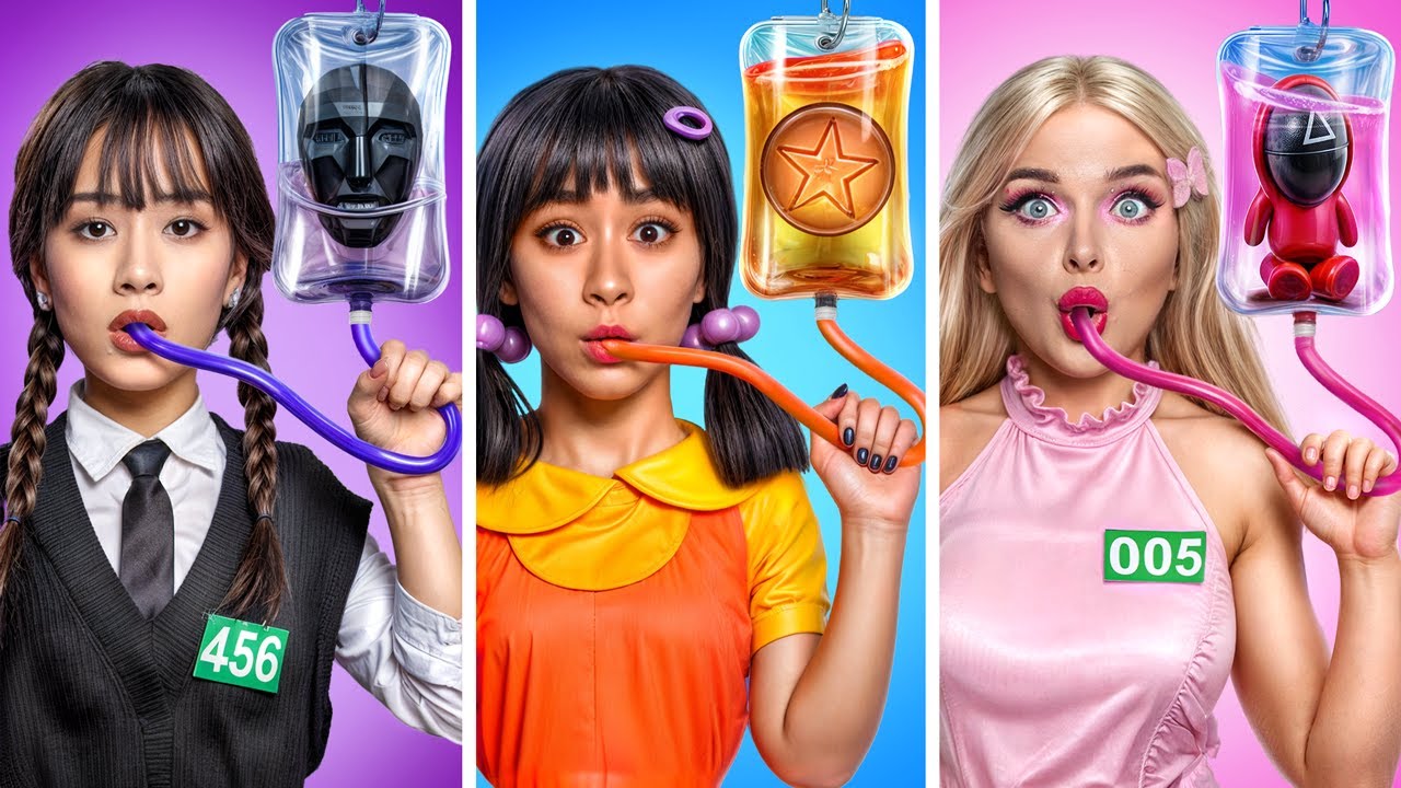 Búp Bê Barbie vs Wednesdday Addams trong Squid Game