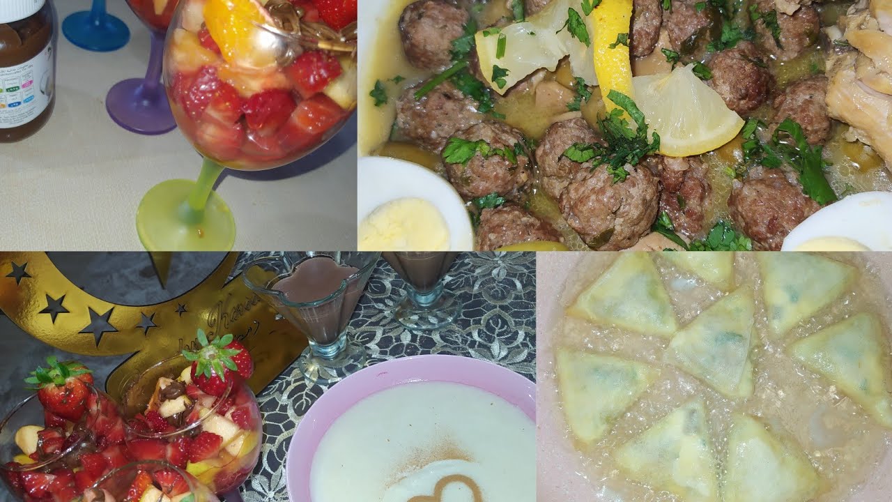 كفتة بلاصوص بلونش ببنة العراس❤️بوراك المثلثات مع سلطة الفواكه😍