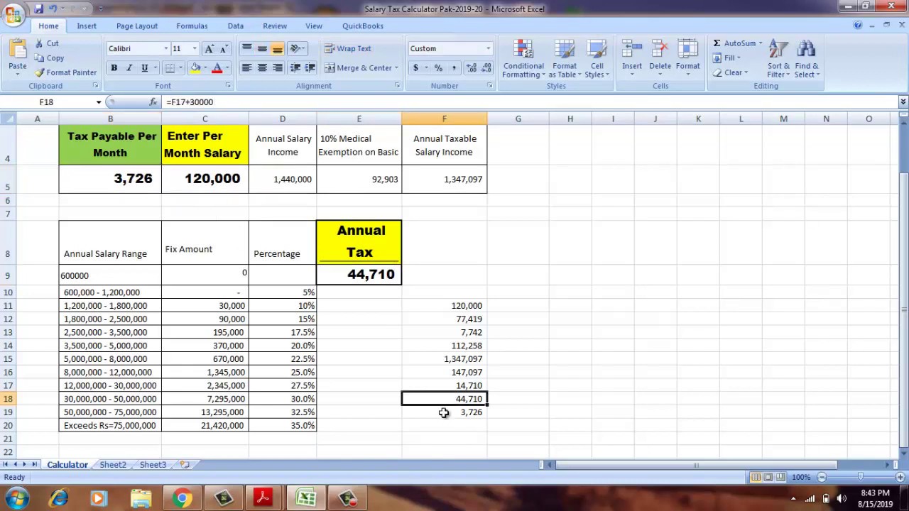 Salary Tax Calculator - Pakistan FY 2019-20 Learn & Teach Who Wan 2 Learn