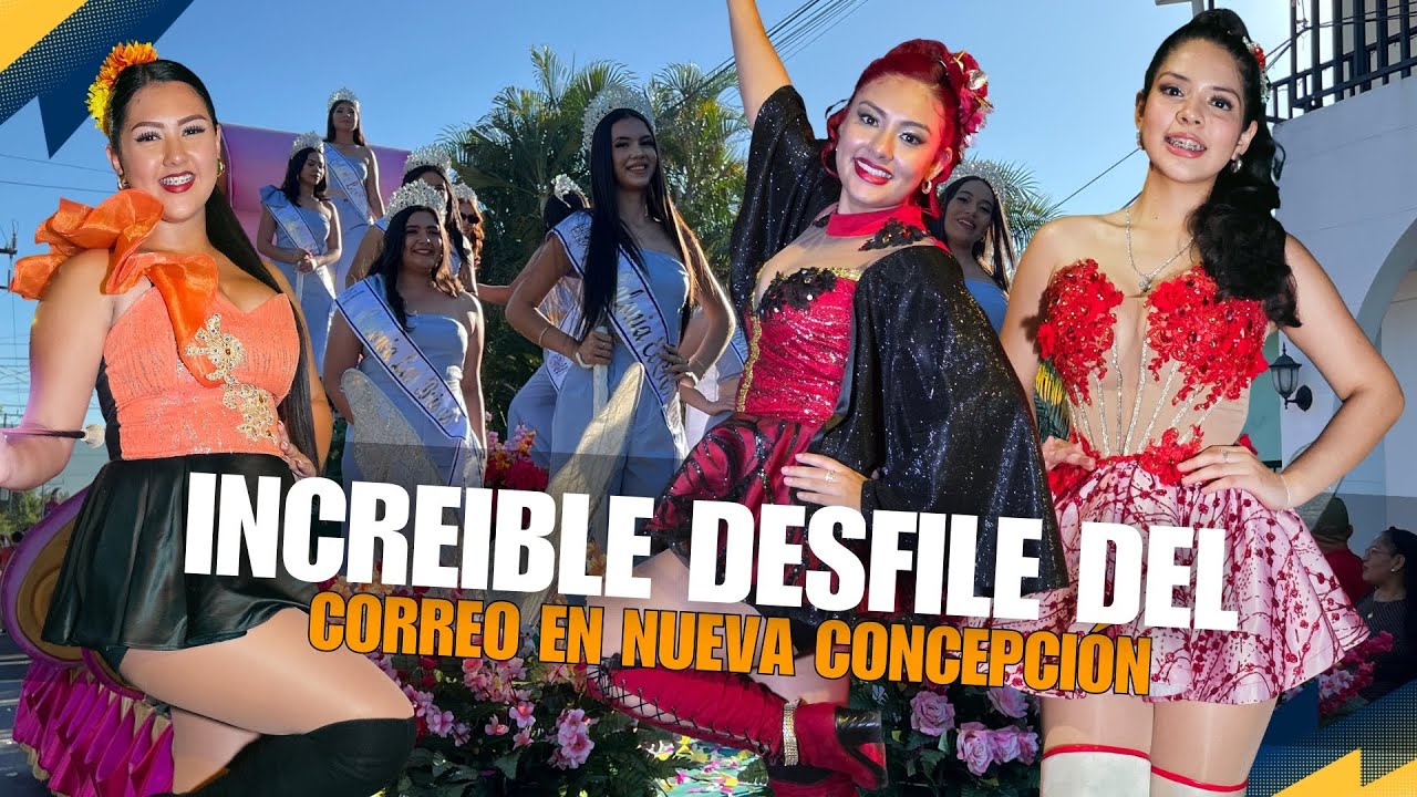 Increíble desfile del correo en el inicio de las fiestas de Nueva Concepción en Chalatenango centro 