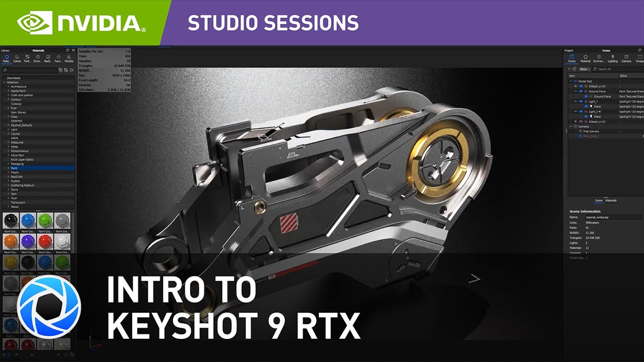 Introduction to Keyshot 9 with NVIDIA RTX by Alex Senechal | NVIDIA Studio Sessions