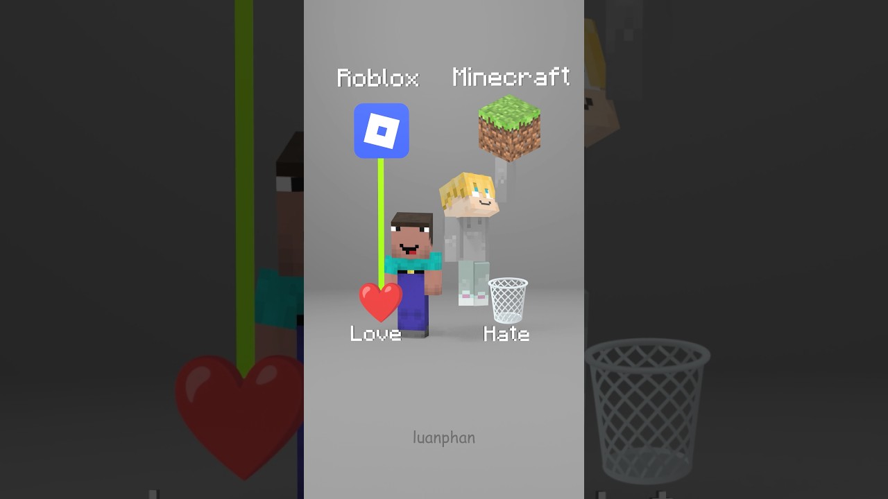 (13) Roblox vs Minecraft #Shorts #luanphan
