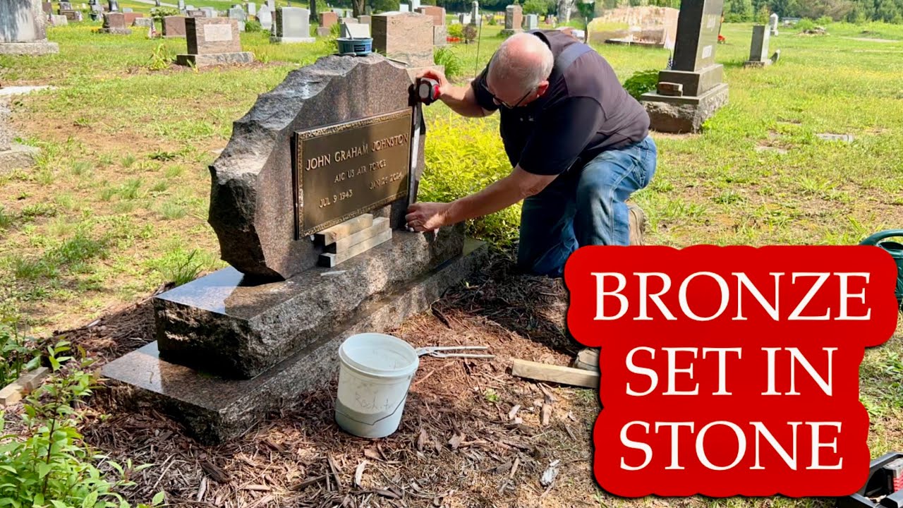 Step by Step Installing A Bronze Plaque on a headstone.