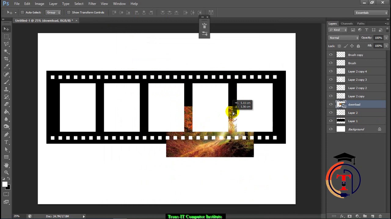 Photoshop Tutorial | Make a Photo Reel Effect in Photoshop | How to Make 3D Film Strip in Photoshop
