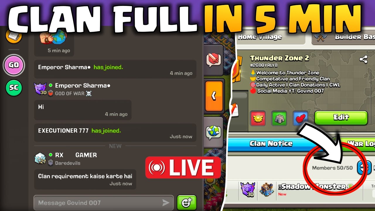 HOW TO FILL CLAN FAST USING GLOBAL CHAT | HOW TO BUILD SUCCESSFUL CLAN NEW GLOBAL CHAT 2026 
