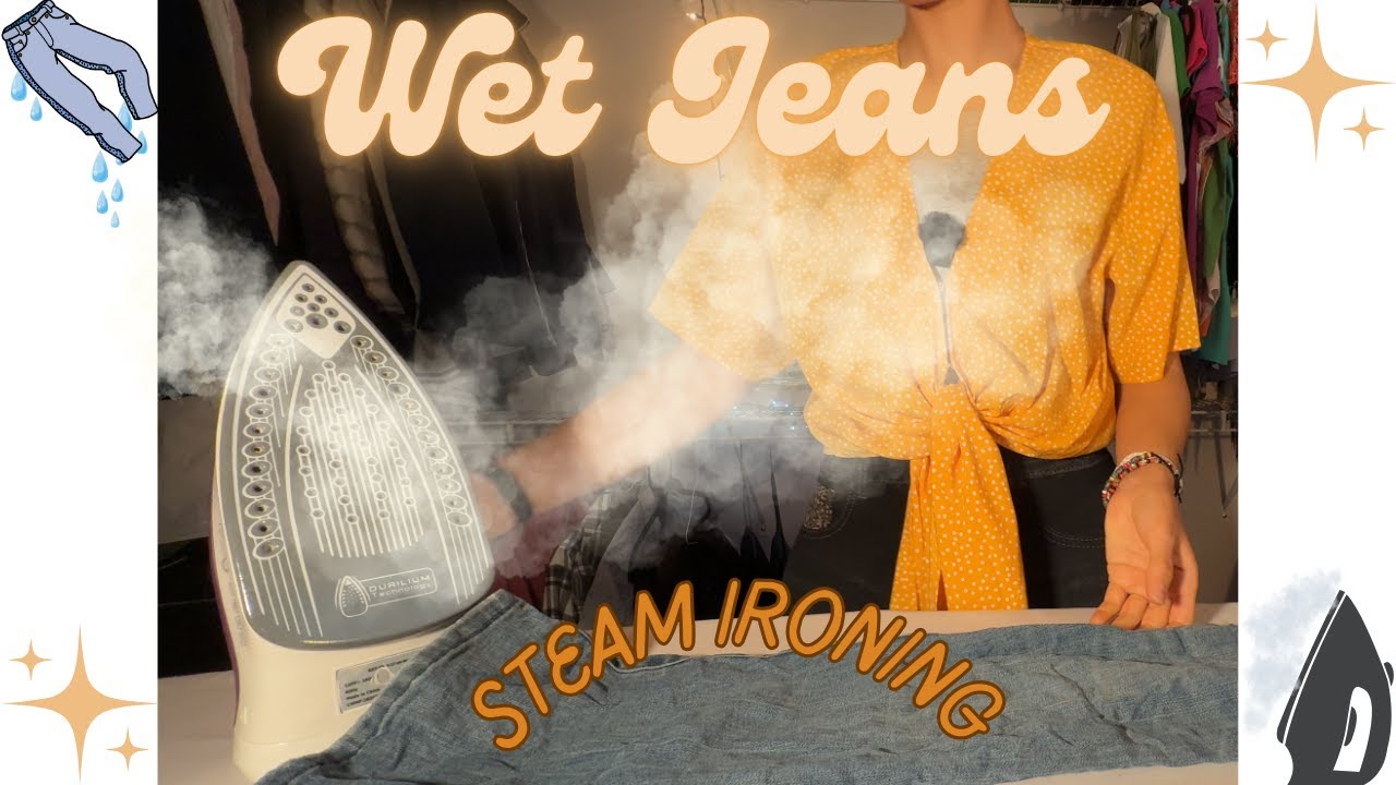 Wet Jeans Ironing #asmr #ironing #relax #steamiron #relaxing #notalking #jeans