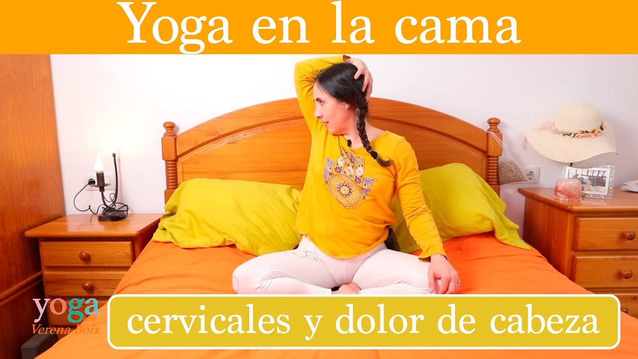 💆🏻‍♀️🌙YOGA en la CAMA- CERVICALES y DOLORES de CABEZA- RESPIRACIÓN de la LUNA🌖