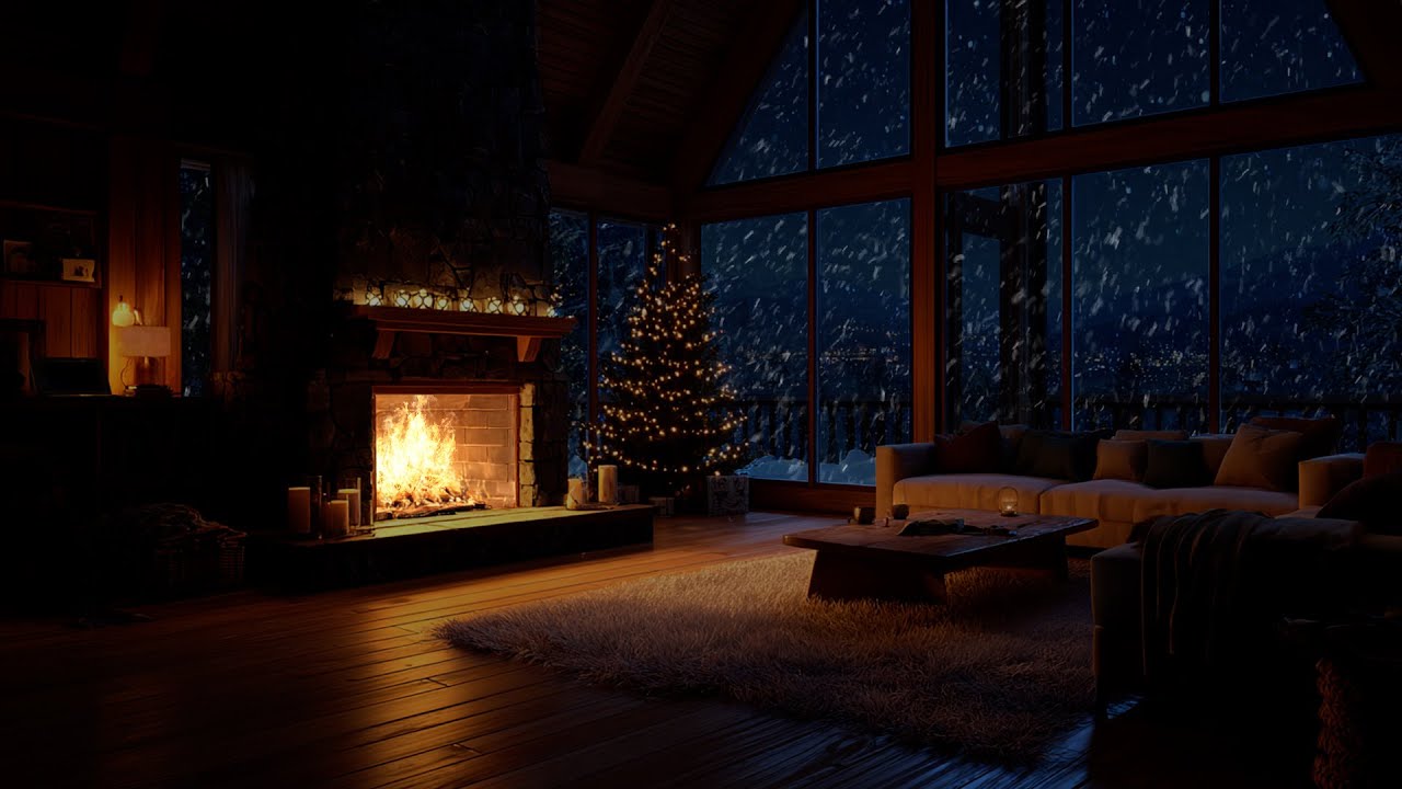 Snowy Winter Piano by the Fire 🔥 Calm Ambience for Meditation and Peace