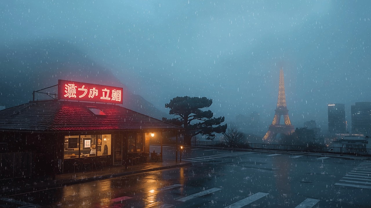 Tokyo Rain 90s Nostalgic 🌧️ Neon Café Lofi Rain Ambience for Deep Focus & Peaceful Study