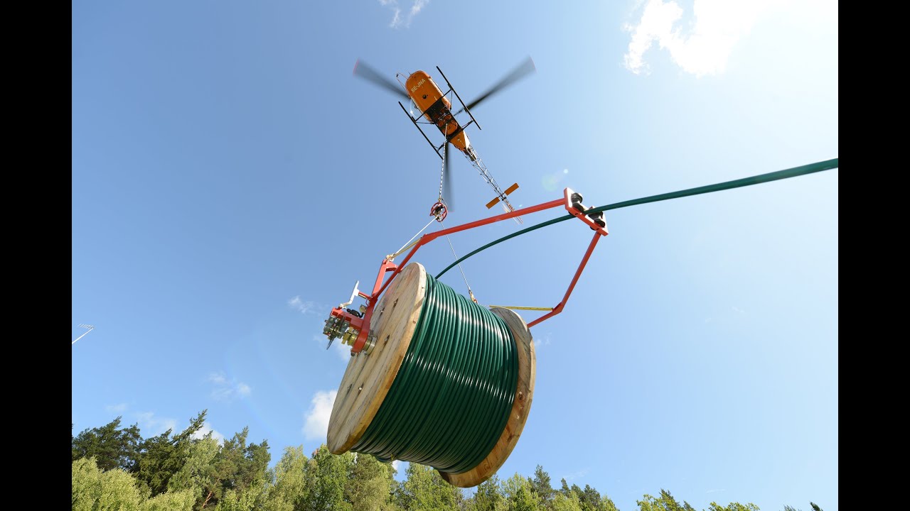 Dragning av faslinor med helikopter