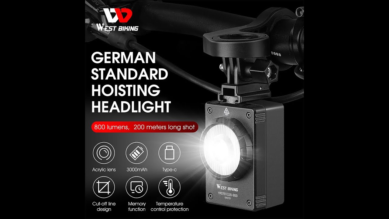 WEST BIKING 800LM Bike Light IPX67 Waterproof Flash Light Rechargeable USB BicycleFrontLight0701328