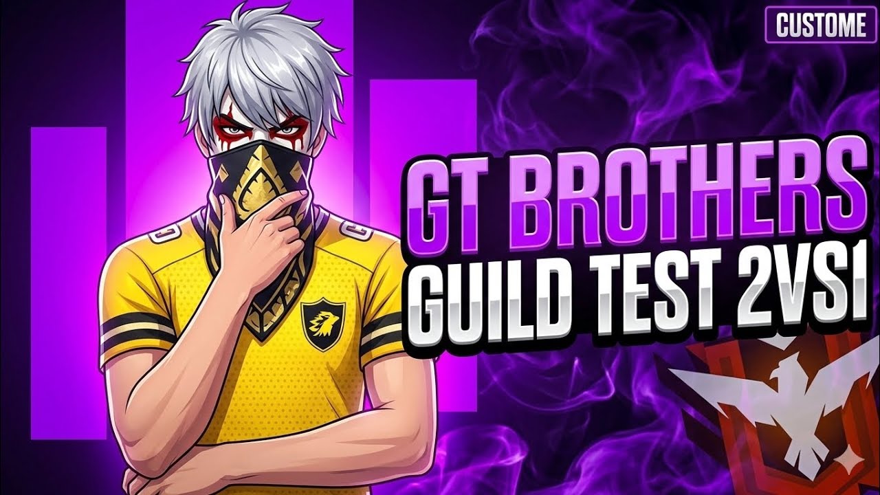 Guild test 2vs1 Custom #freefire #1v2custom #freefirelovers  #gtbrothers 