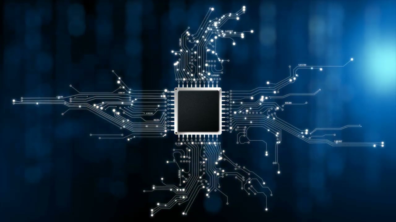 4K CPU Chipset & Electric Circuit Data Transfer Animation
