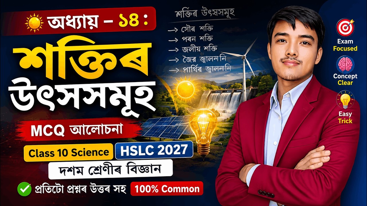 HSLC 2025 Science: শক্তিৰ উৎসসমূহ (Sources of Energy) Class 10 Chapter 14 MCQ Assamese Medium