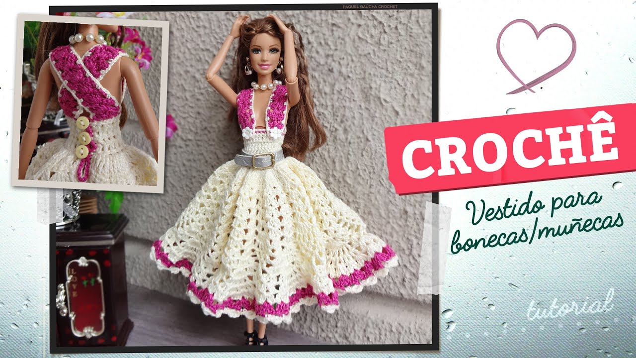 Vestido de Crochê para Bonecas