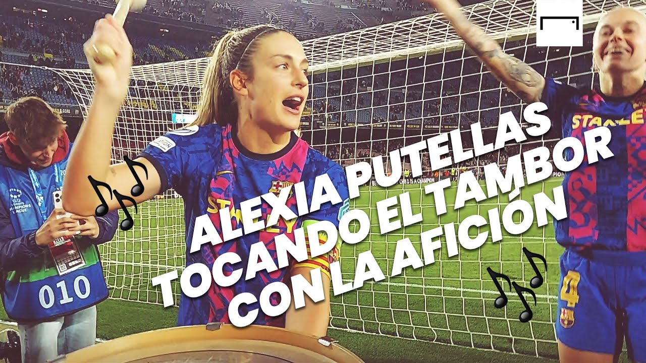 Alexia Putellas toca el tambor con la afición para celebrar la victoria - Emoción total del Barça