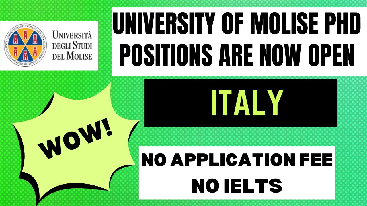 University of Molise PhD Scholarships Announced| No IELTS| No Application Fee| Complete Process