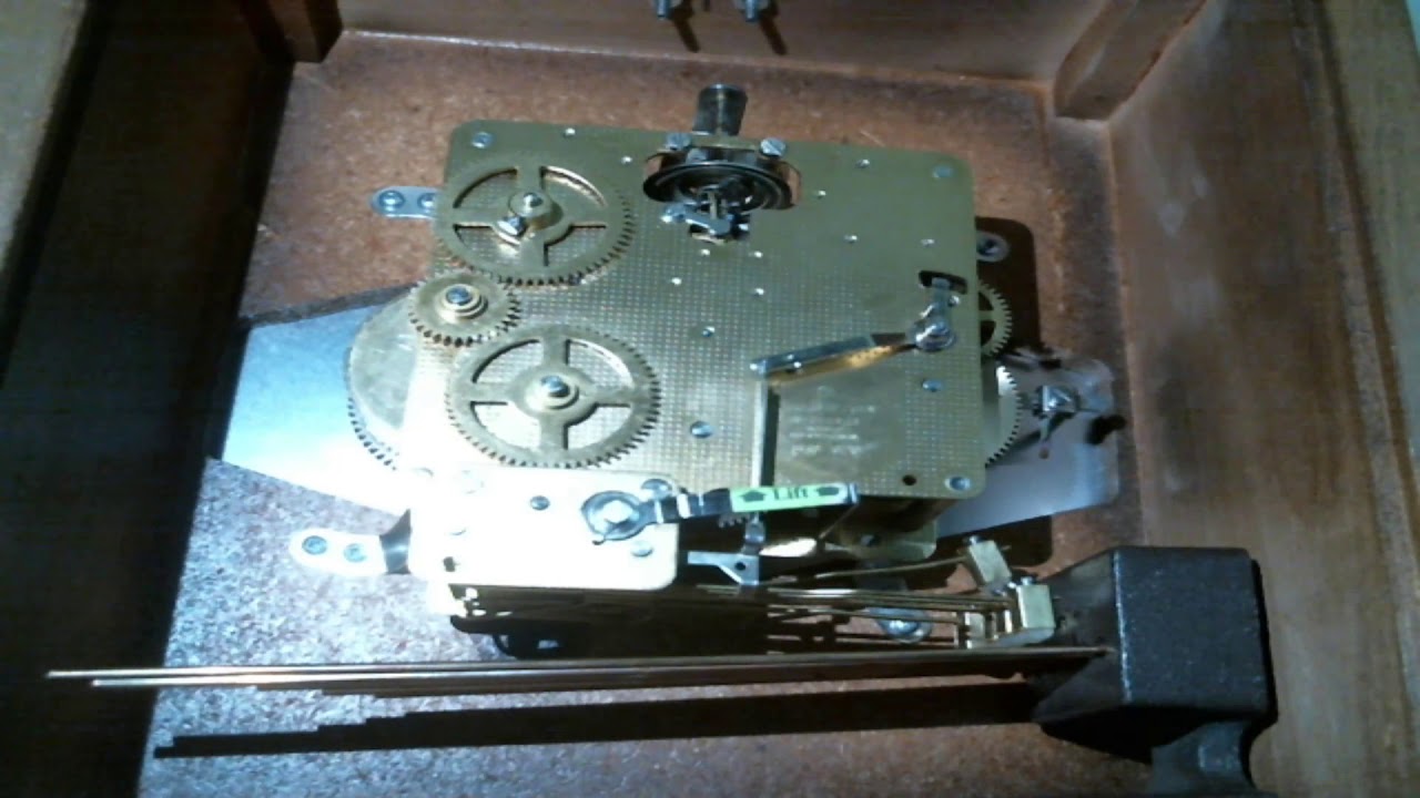 Hamilton Wheatland w/ Hamilton (Hermle) 340-020 Westminster Chime Clock Movement BEFORE OILING