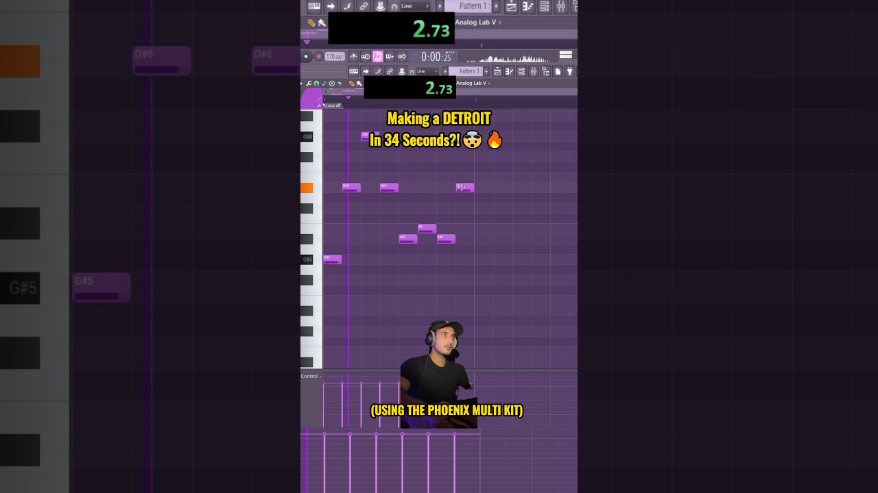Making a Detroit beat in 34 seconds 🤯😳  #flstudiobeats #flstudio #musicproduction