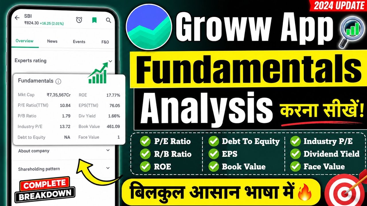 ऐसे सीखें Fundamentals Analysis करना किसी भी Stock का | Fundamentals Analysis In Groww App |
