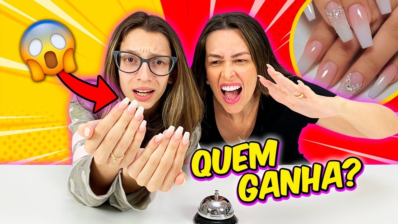 DESAFIO TENTE NÃO SER LERDO COM AS UNHAS GIGANTES DE ACRÍLICO