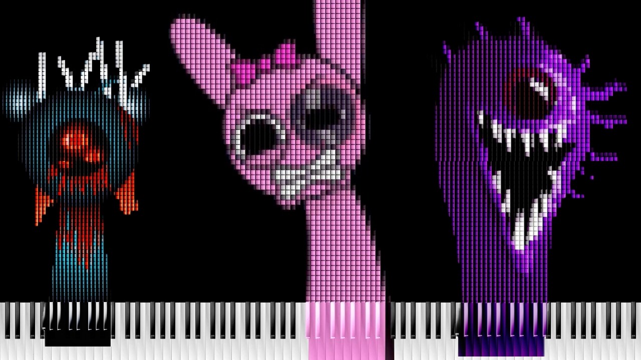 I Turned Sprunki Characters into Piano Art! | Stages 6–10 MIDI Animation 🎹 #piano #pianomusic