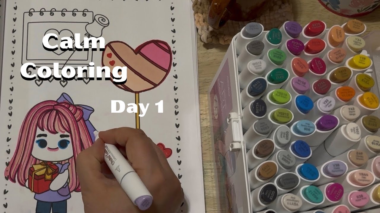 Day 1 | Coloring a Valentine’s Page – Candlelight & Coffee