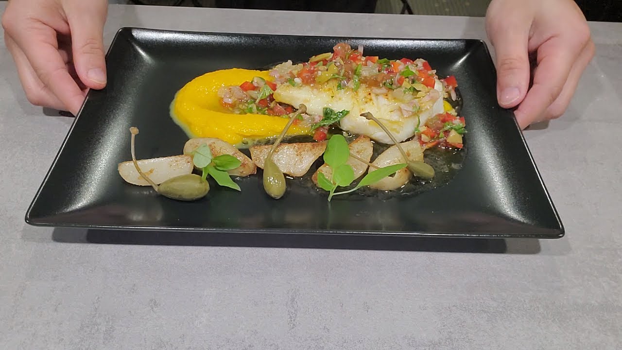 Dos de cabillaud sauce vierge, et légumes d'hiver